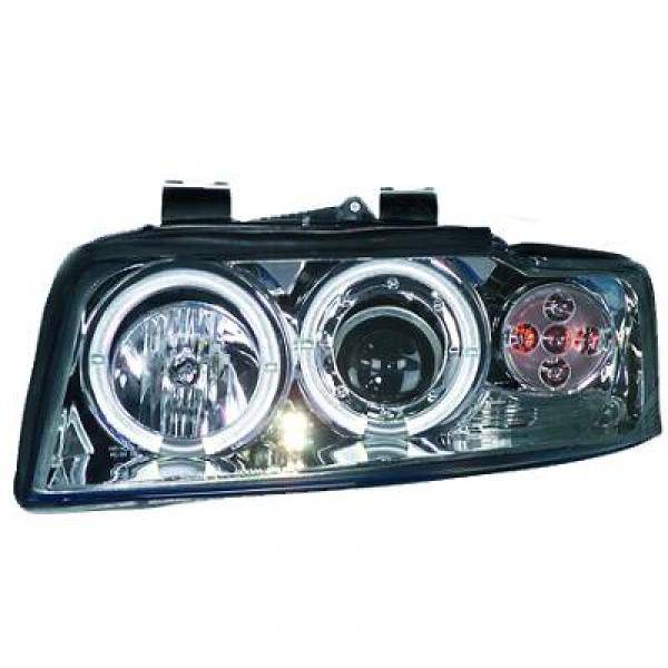 AUDI A4 00-04 Frontlykter Angel Eyes Chrome