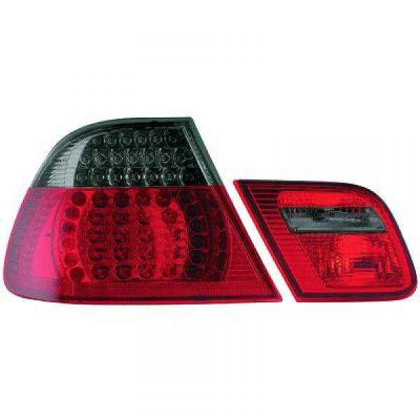 BMW 3 E46 99-03 Baklykter Cpé LED Rød-svart