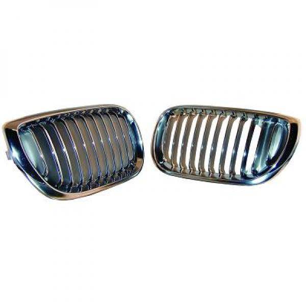 BMW 3 E46 01-05 Grill Sett Chrome-Svart