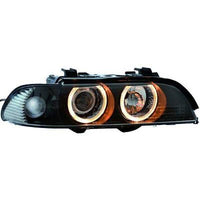 BMW 5 E39 95-00 Frontlykt Xenon Angel Eyes Svart