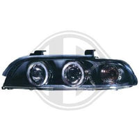 BMW 5 E39 95-00 Frontlykter Angel Eyes Svart