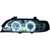 BMW 5 E39 95-00 Frontlykter CCFL Angel Eyes Chrome