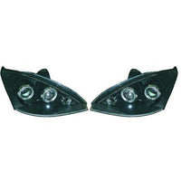 FORD FOCUS 98-01 Frontlykter Angel Eyes Svart