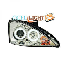 FORD FOCUS 98-01 Frontlykter CCFL Angel Eyes Chrome