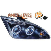 FORD FOCUS II 04-08 Frontlykter Angel Eyes Svart