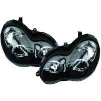 MB C W203 00-07 Frontlykter Angel Eyes Svart