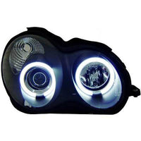 MB C W203 00-07 Frontlykter Angel Eyes CCFL Svart