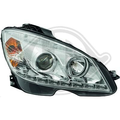 MB C W204 07-11 Frontlykter LED R87 Chrome