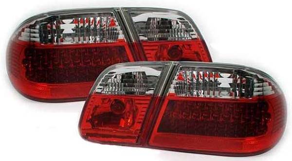 MB E W210 95-99 Baklykter LED rød-hvit