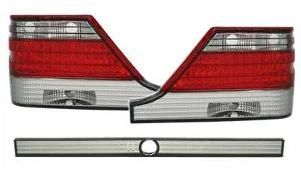 MB S W140 95-98 Baklykter LED Rød Hvit
