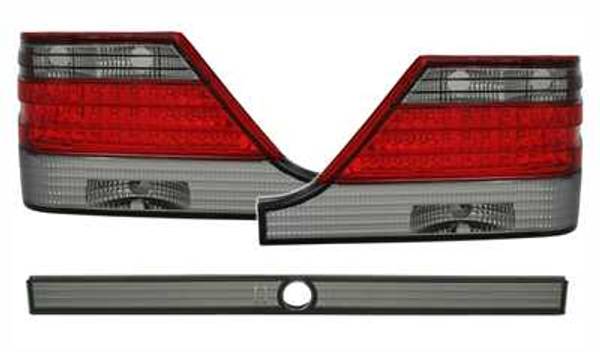 MB S W140 95-98 Baklykter LED Rød Sotet