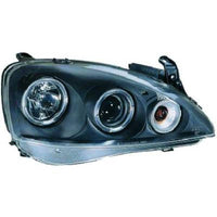 OPEL CORSA C 00-06 Frontlykter Angel Eyes Svart