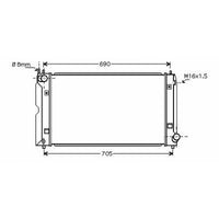 TOYOTA AVENSIS I 98-08 Radiator 2.0D 4D