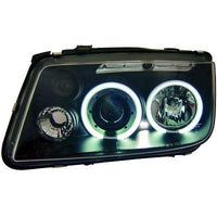 VW BORA 98-05 Frontlykter CCFL Angel Eyes Svart