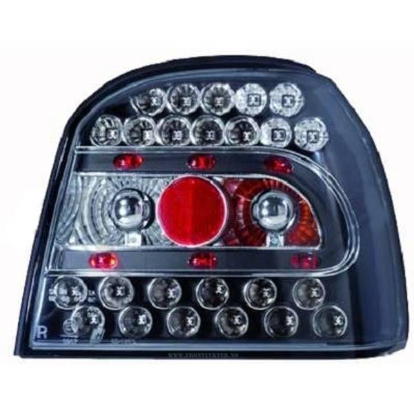 VW GOLF III 91-97 Baklykter LED Klarglass Svart