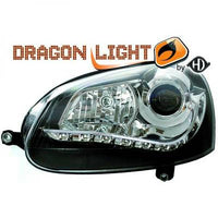 VW GOLF V 03-08 Frontlykter LED Chrome