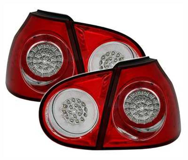 VW GOLF V 03-08 Baklykter LED Rød-hvit