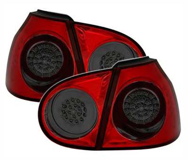 VW GOLF V 03-08 Baklykter LED Rød-svart