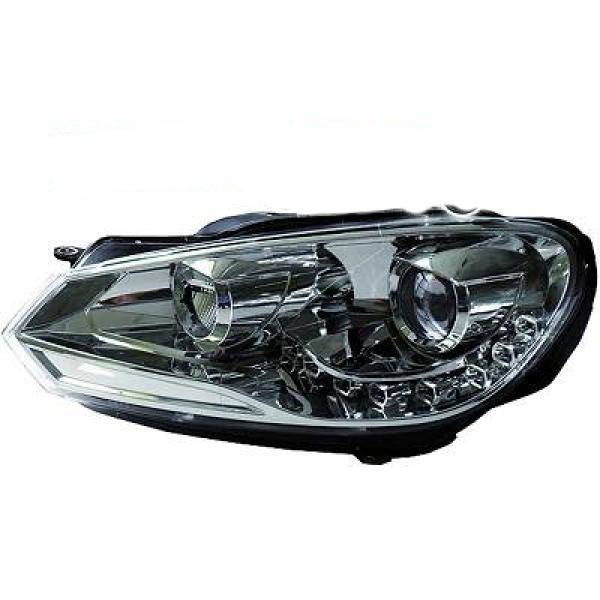 VW GOLF VI 08-12 Frontlykter R87-LED Chrome