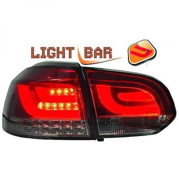VW GOLF VI 08-12 Baklykter LED Light Bar Rød-Sotet