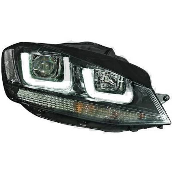 VW GOLF VII 12-17 Frontlykter LED Klarglass Svart