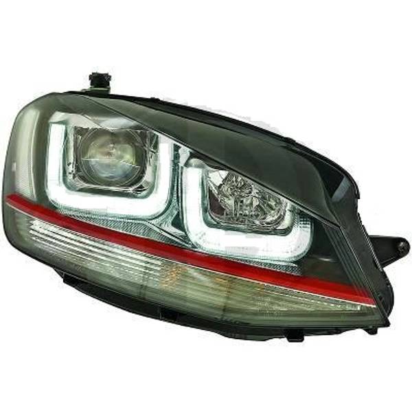 VW GOLF VII 12-17 Frontlykter LED Rød Liste