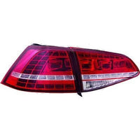 VW GOLF VII 12-17 Baklykter LED Klarglass Rød-Hvit