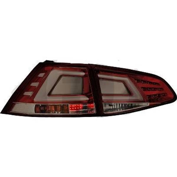 VW GOLF VII 12-17 Baklykter LED Klarglass Sotet-Rød