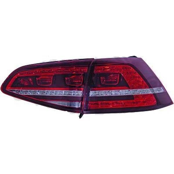 VW GOLF VII 12-17 Baklykter LED Klarglass Rød