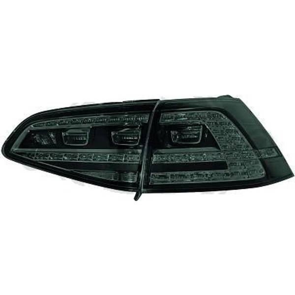 VW GOLF VII 12-17 Baklykter LED Klarglass Svart