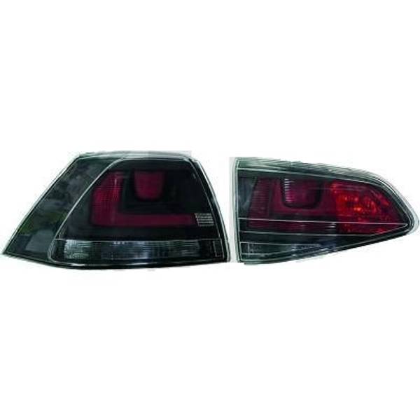 VW GOLF VII 12-17 Baklykter LED Klarglass Røykgrå-Rød