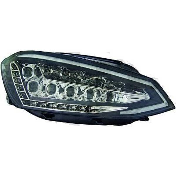 VW GOLF VII 12-17 Frontlykter LED Klarglass Svart