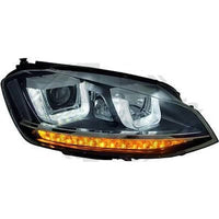 VW GOLF VII 12-17 Frontlykter 3D LED Klarglass Svart