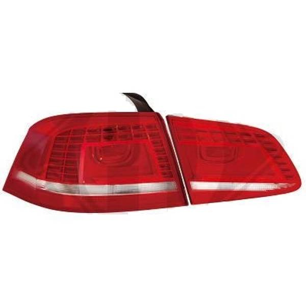 VW PASSAT B7 10-15 Baklykter LED Klarglass-Rød