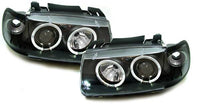 VW POLO III 94-99 Frontlykter Angel Eyes Svart