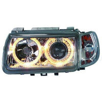 VW POLO III 94-99 Frontlykter Angel Eyes Chrome El.