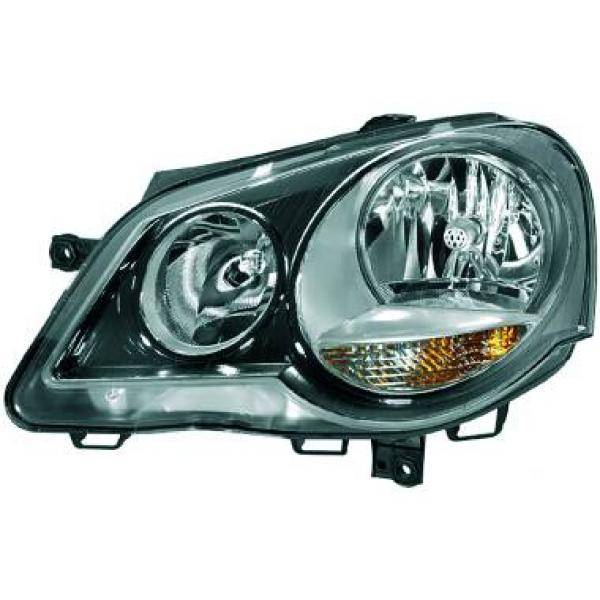 VW POLO IV 05-09 Frontlykt Svart Venstre
