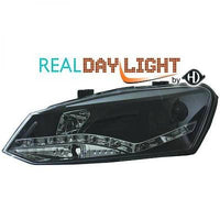 VW POLO V 09-14 Frontlykter R87 Klarglass Svart