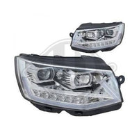 VW T6 15-19 Frontlykter H1/H7 Kjørelys LED Chrome